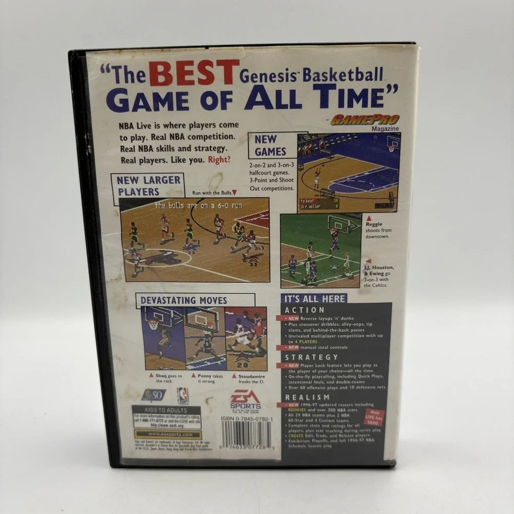 Vintage NBA Live 97 Sega Genesis Basketball Game CIB Complete‎ EA Sports 1996